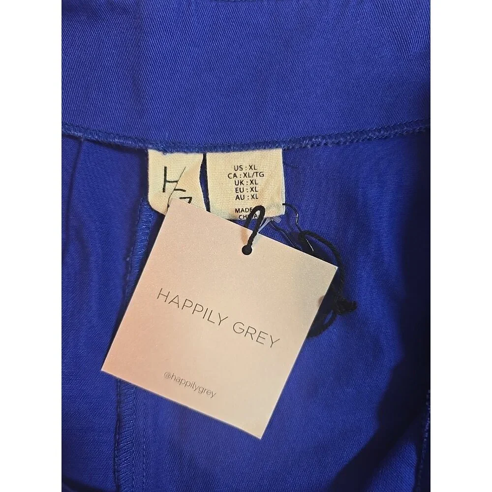 Happily Grey Sailor‎ Shorts Royal Blue Gold buttons High waisted size XL - Picture 3 of 15